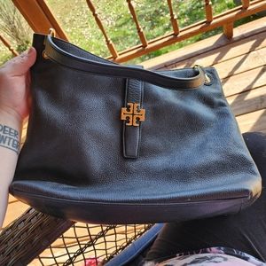 Tory Burch black leather purse EUC